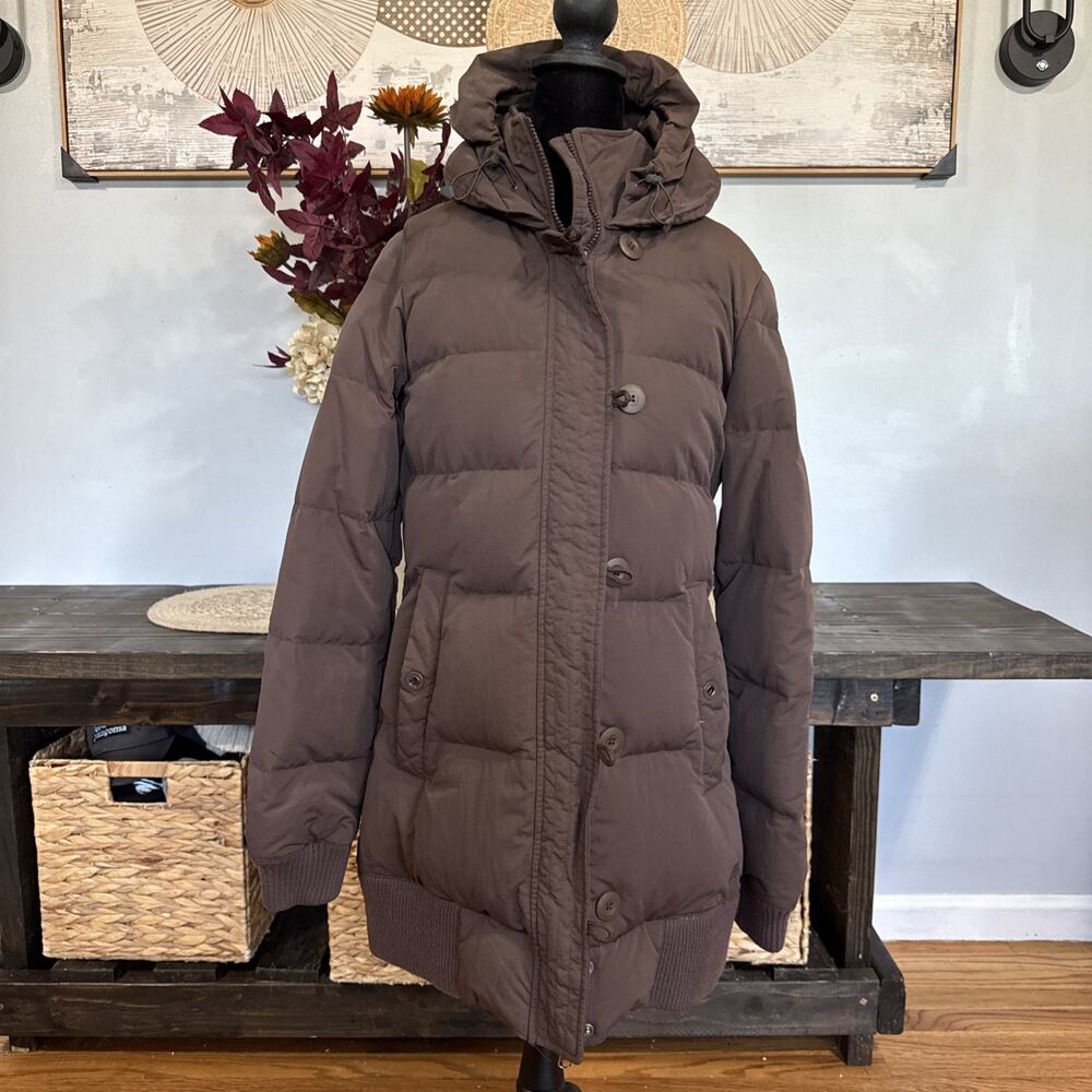 Vintage Y2K Nike Sportswear Brown Down Puffer Parka Jacket Hooded Women’s M